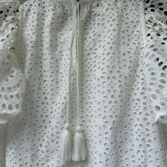 Ulla Johnson Norah Eyelet Mini Dress in White Short Sleeve Ruffle - Picture 9 of 11